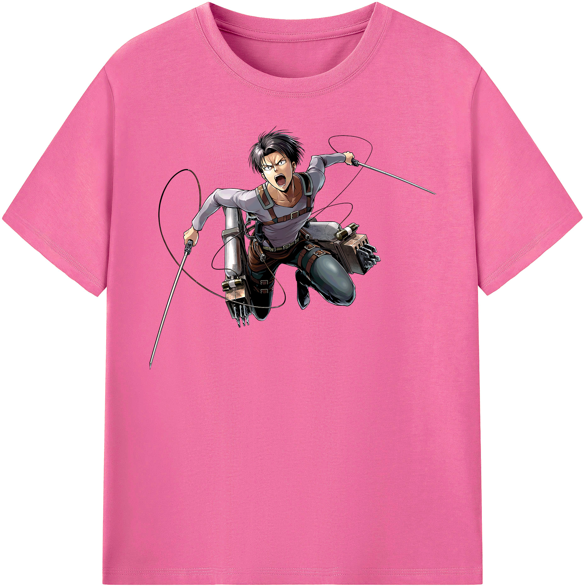 （画像用） 進撃の巨人 リヴァイ·アッカーマン Attack on Titan Levi Ackerman レディースカジュアルプリントTシャツ（綿100％）